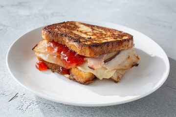 A view of a Monte Cristo sandwich.