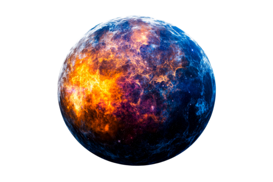 Abstract planet nebula cosmic sphere space pattern, cut out transparent