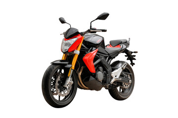 Obraz premium [Transparent Background PNG]Red and Black Motorcycle Front View