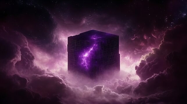 A rotating, layered hypercube of information structure in a Gemini experiment, with an antimatter halo.