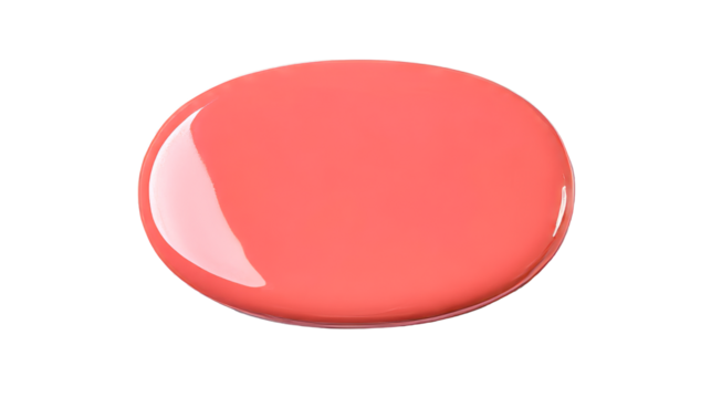 Coral Color Round Nail Polish Blob, cut out transparent