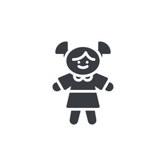 Doll toy vector icon