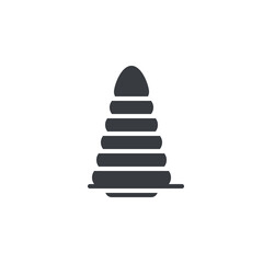 Stack of rings toy vector icon