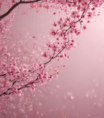 Obraz premium Abstract pink sakura petals swirl, dreamy backdrop, serene, wallpaper