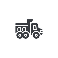 Toy dump truck vector icon
