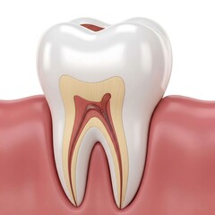 Tooth Structure Anatomical Cross Section Healthy Molar Illustration Art