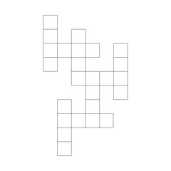 Four words crossword puzzle template. empty crossword game. four words crosswords game. word game for magazine and newspaper