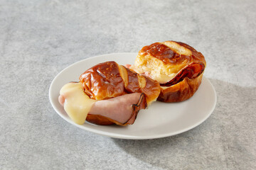 A view of some pretzel bun sliders.