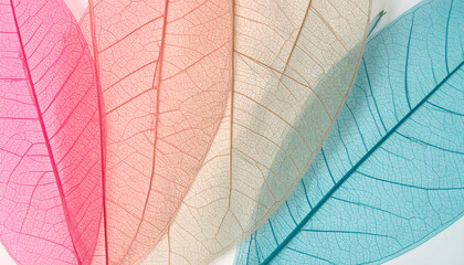 葉脈が透けたカラフルな葉