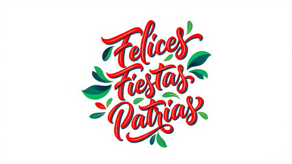 Felices Fiestas Patrias Lettering is an Independence Day Celebration Design Illustration