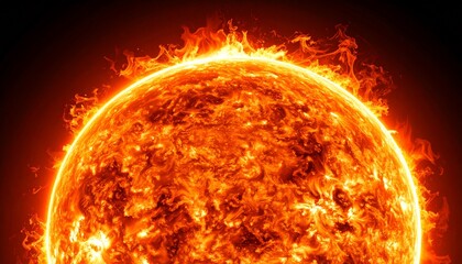 Flare on sun. Solar storm. Magnetic storm. 
