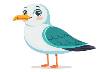 Obraz premium Adorable Cartoon Seagull Illustration Cute Bird Character Design Perfect for Children s Book