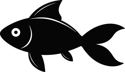 Simple Goldfish Silhouette Vector Illustration 