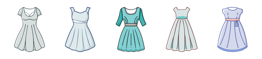 empire waist dress icon, empire waist dress line art - simple line art of empire waist dress, perfect for empire waist dress logos and icons