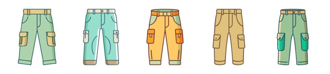cargo pants icon, cargo pants line art - simple line art of cargo pants, perfect for cargo pants logos and icons