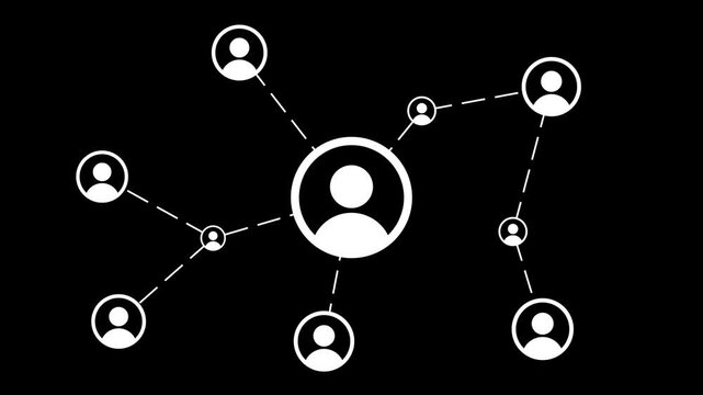 Network connections animation, global network connections and social networking on transparent background. Full HD. 4K