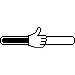 Pixel Art Progress Bar with Thumbs Up Icon - Loading Indicator set. Score progress bar