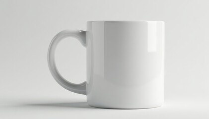 Large coffee mug, thick handle, pristine white, large mug, white