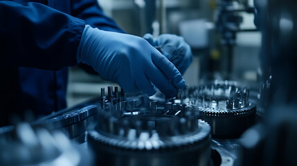 Mechanic Working on Precision Machinery