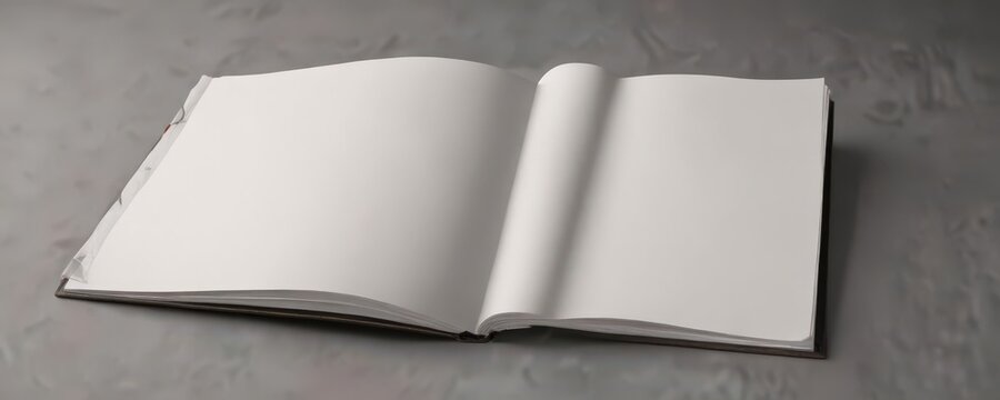 Open photo album showcasing empty pages for customization ,  stylish,  branding