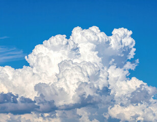Naklejka premium Fluffy expanse of cumulus clouds like cotton candy dreams drifted lazily in vibrant blue sky