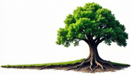 A well-established business, symbolized by a strong, mature oak tree with deep roots, representing stability and longevity in the marketplace ,  economy,  strategy