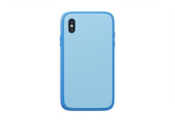 3D Illustration of Light blue phone case isolated on white background for mobile device