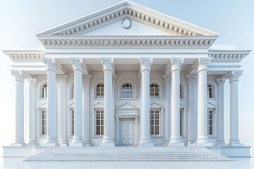 Obraz premium Ancient architectural white bank building high resolution photo