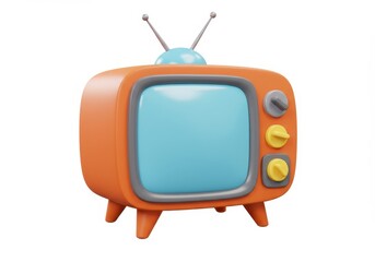 3D Illustration of Cartoon television isolated on white background