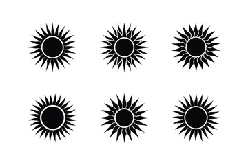 sun icon silhouette vector illustration