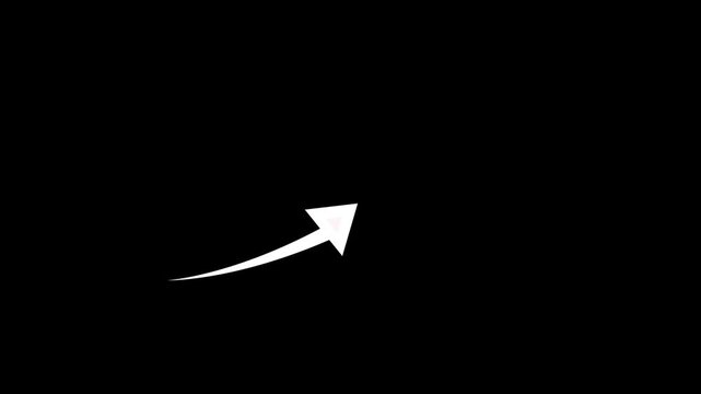 Rising arrow glow transparent channel. arrow rising glow   business growth arrow and graph chart, Business line arrow.