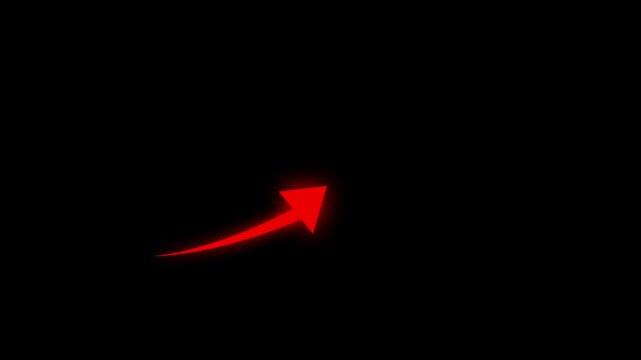 Rising arrow glow transparent channel. arrow rising glow   business growth arrow and graph chart, Business line arrow.