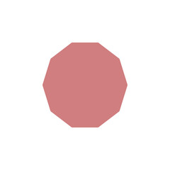 Colorful flat decagon icon. Ideal for math or architectural design themes.