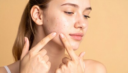 Portrait of a smiling brunette model with expressive eyes in a studio setting