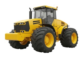 Obraz premium Yellow farm tractor vehicle isolated on white background