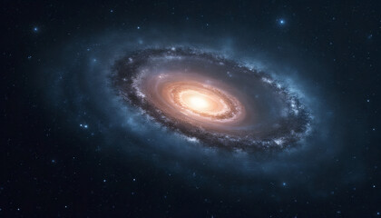 Fototapeta premium space background with spiral galaxy and stars