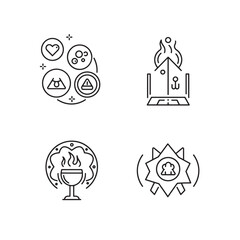 Collection of vector line icons illustrating different concepts with elegant minimalist style