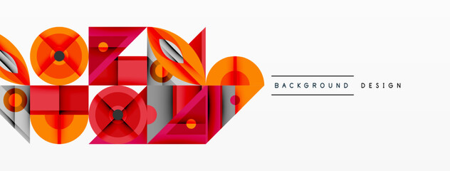 Abstract geometric shapes, orange, red hues. Modern design element, clean lines, minimalist aesthetic. Background texture, vector illustration.