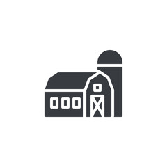 Barn and silo vector icon © alekseyvanin