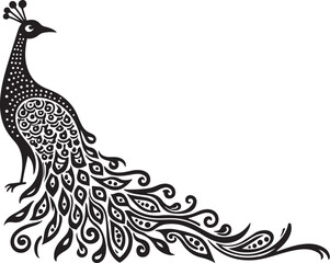 Elegant Peacock Silhouette Set