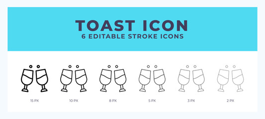 Toast icon illustration vector with editable stroke.