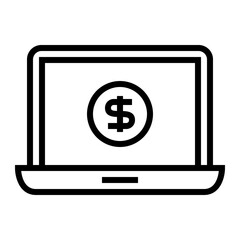 Laptop Dollar Symbol