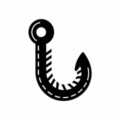 creative details Outline silhouette Empty fish hook icon vector illustration 
