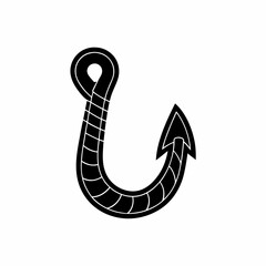 creative details Outline silhouette Empty fish hook icon vector illustration 
