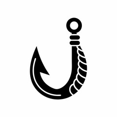 creative details Outline silhouette Empty fish hook icon vector illustration 