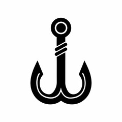 creative details Outline silhouette Empty fish hook icon vector illustration 