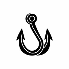 creative details Outline silhouette Empty fish hook icon vector illustration 