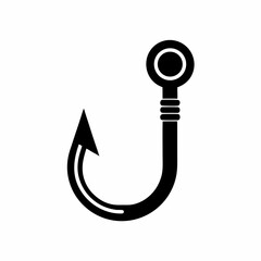 creative details Outline silhouette Empty fish hook icon vector illustration 