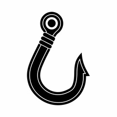 creative details Outline silhouette Empty fish hook icon vector illustration 