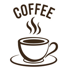 Simple coffee cup with steam vector illustration